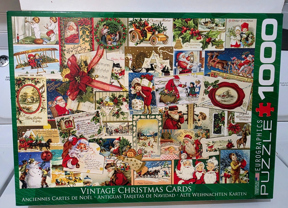 Eurographics VINTAGE CHRISTMAS CARDS 1000 Piece Jigsaw Puzzle New - Picture 1 of 2